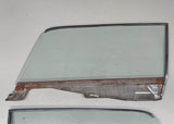 1964-66 MUSTANG COUPE DOOR GLASS PAIR GENUINE CARLITE