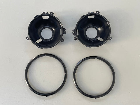 1971 -1972 MUSTANG HEADLIGHT BUCKETS & RINGS GENUINE RESTORED