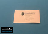FORD FALCON XK REGISTERED OWNERS MANUAL NEW