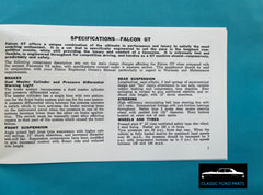 OWNERS MANUAL SUPPLEMENT FORD XT GT FALCON