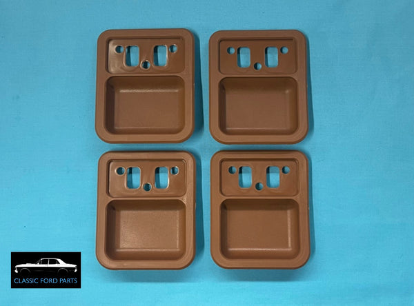 DOOR HANDLE SCUFF CUPS SET DARK SADDLE FAIRMONT FALCON XT XW XY GT GS FAIRLANE ZB ZC ZD
