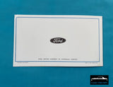 REGISTERED OWNERS MANUAL SUPPLEMENT FORD XR GT FALCON