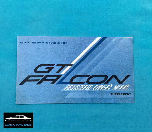 REGISTERED OWNERS MANUAL SUPPLEMENT FORD XR GT FALCON