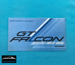 REGISTERED OWNERS MANUAL SUPPLEMENT FORD XR GT FALCON