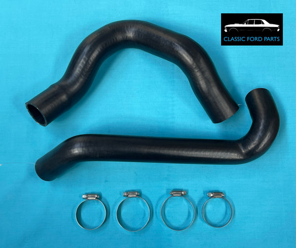 UPPER & LOWER RADIATOR HOSE & CLAMP KIT CLEVELAND FAIRMONT FALCON XA XB GT GS WITHOUT AIR CON