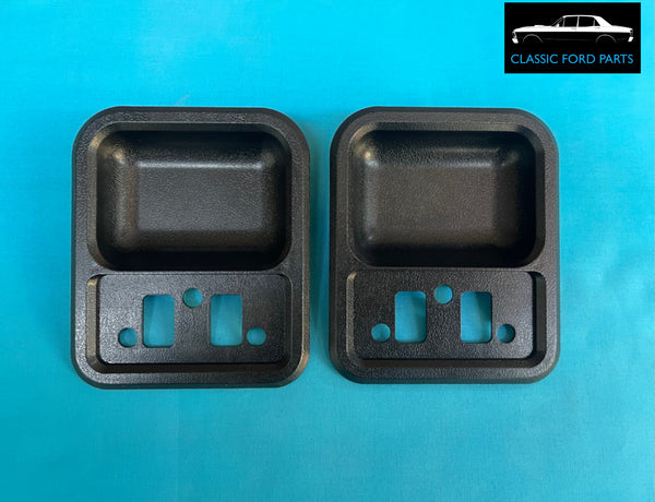 DOOR HANDLE SCUFF CUPS BLACK PAIR FAIRMONT FALCON XT XW XY GT GS FAIRLANE